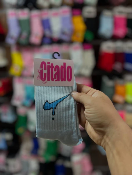 جوراب طرح نایک سفید سیتادو