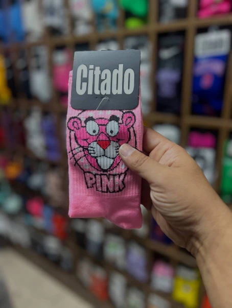 جوراب فانتزی پلنگ صورتی سیتادو